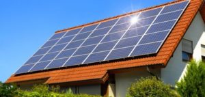 Solar panels on house
